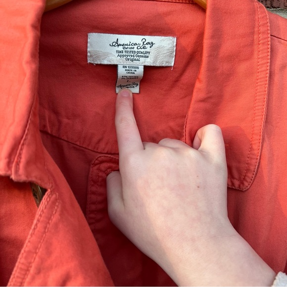 American Rag Coral Pink Button Trench Coat Jacket - Picture 5 of 5